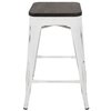 Lumisource Oregon Stackable Counter Stool in Vintage White and Espresso, PK 2 CS-OR VW+E2